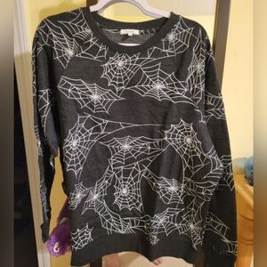Maurices Plus Size Halloween Webs Sweatshirt